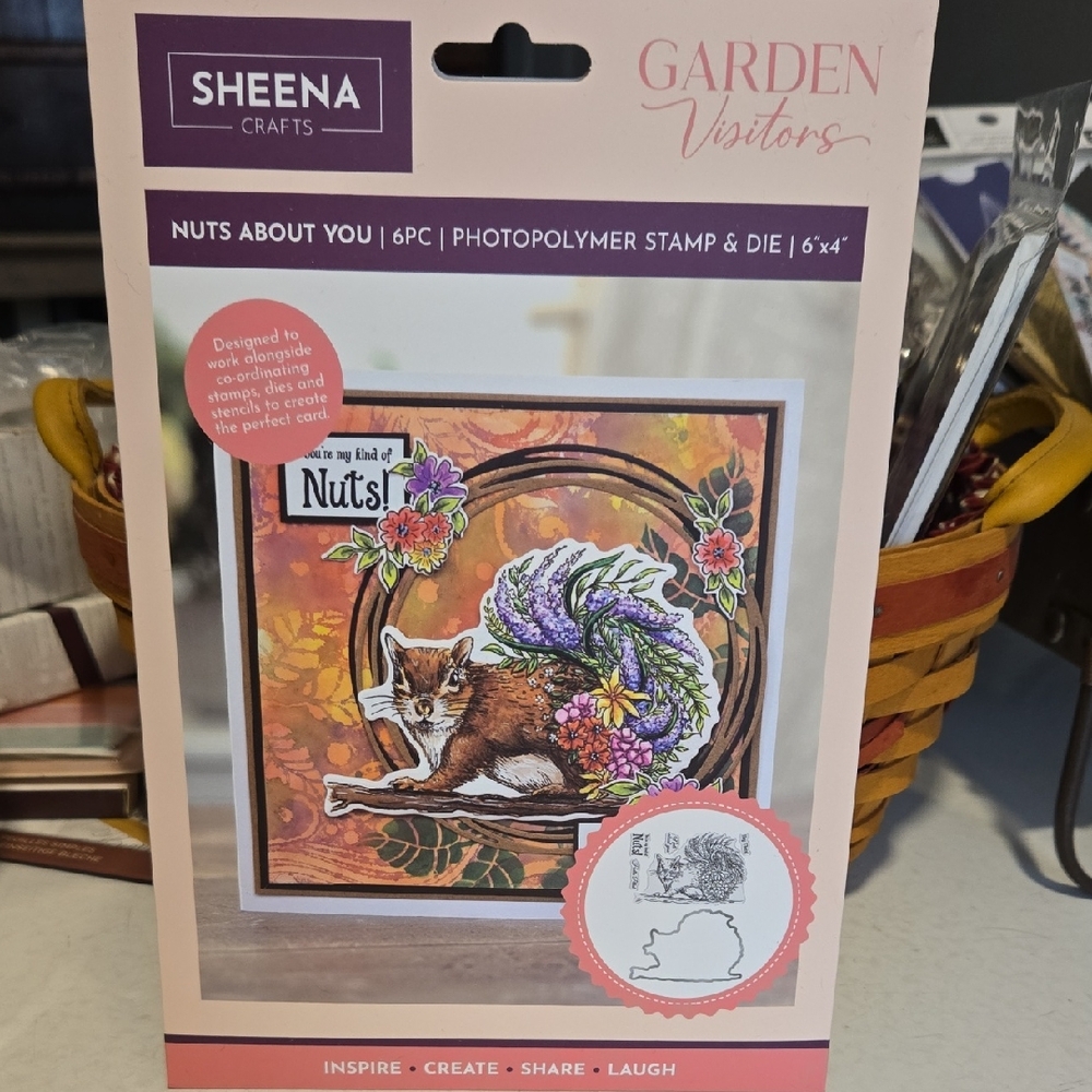 Crafter's Companion Sheena Crafts Garden Visitors Nuts About You Stamp & Die Set
